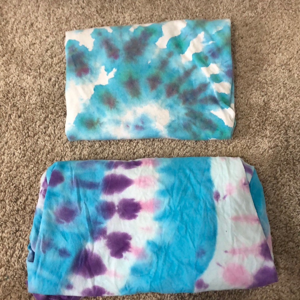 Two tie-dye shirts